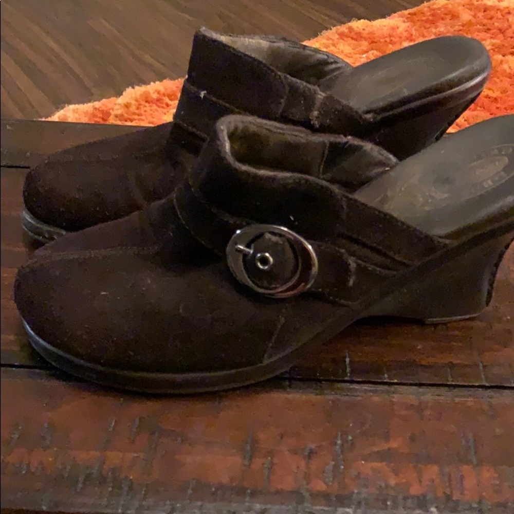 Brown suede platform Shoes